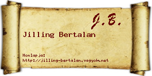 Jilling Bertalan névjegykártya