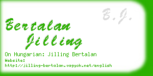 bertalan jilling business card